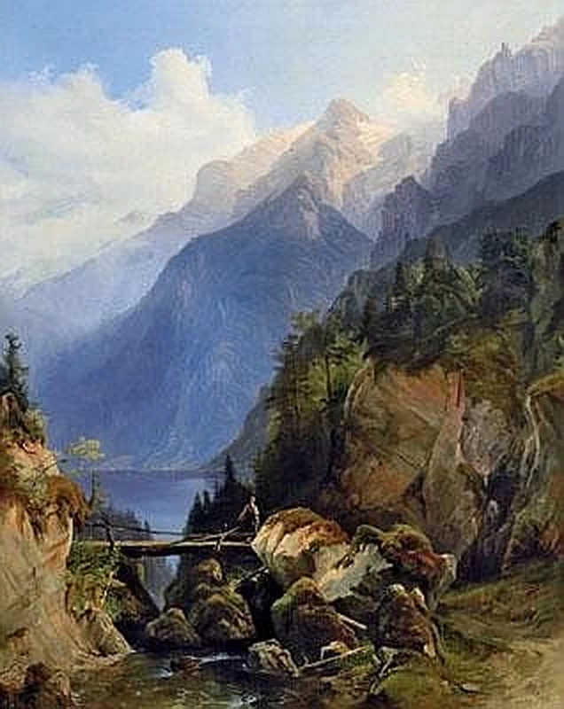 Paesaggio alpino vista lago
